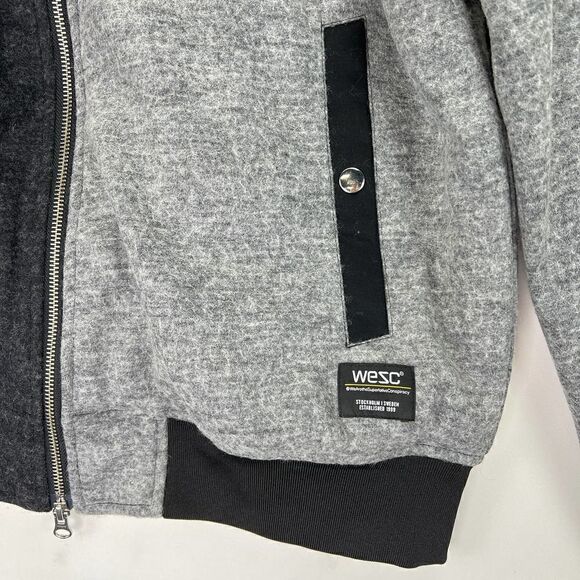 New WESC Bomber Jacket Warm Grey Flannel Unisex Men L / Women XL MSRP  $225 - Picture 5 of 10